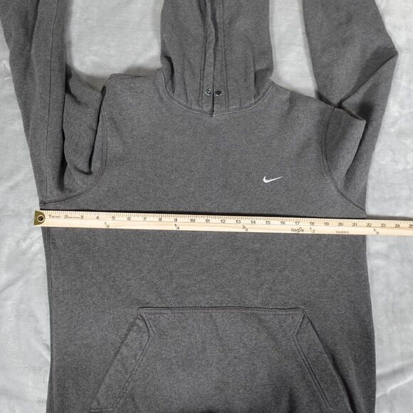 Vintage Nike Swoosh Pullover Hoodie Mens M Streetwear Embroidered Gray - Picture 9 of 11